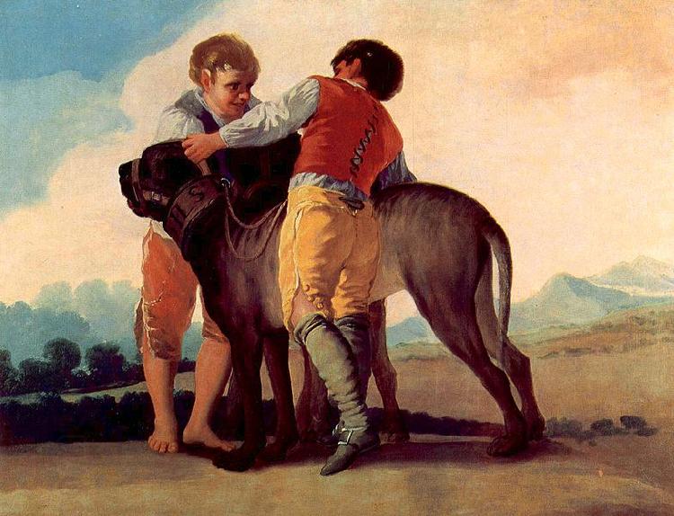 Francisco de Goya Knaben mit Bluthunden oil painting picture